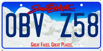 SD license plate 0BVZ58