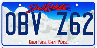SD license plate 0BVZ62