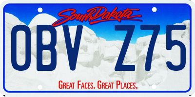 SD license plate 0BVZ75