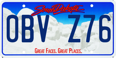 SD license plate 0BVZ76