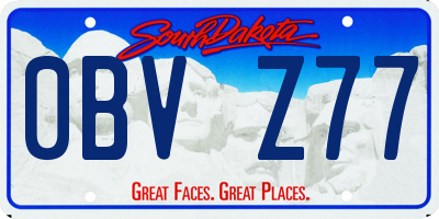 SD license plate 0BVZ77