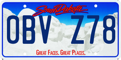 SD license plate 0BVZ78