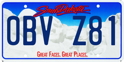 SD license plate 0BVZ81