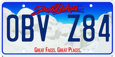 SD license plate 0BVZ84
