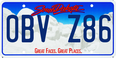 SD license plate 0BVZ86