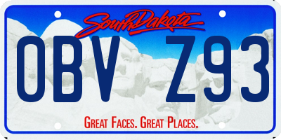 SD license plate 0BVZ93
