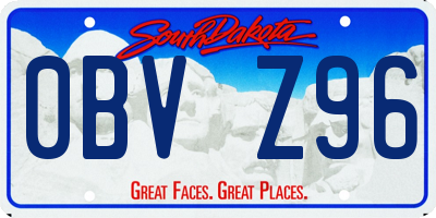 SD license plate 0BVZ96