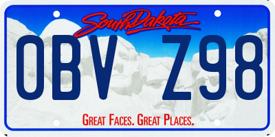 SD license plate 0BVZ98