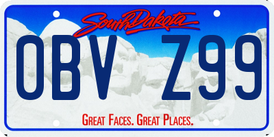 SD license plate 0BVZ99