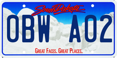 SD license plate 0BWA02