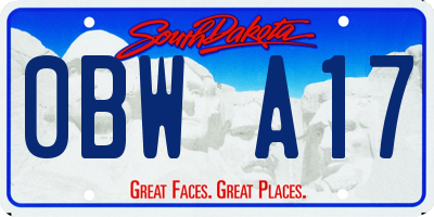 SD license plate 0BWA17