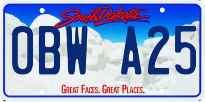 SD license plate 0BWA25