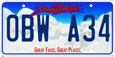SD license plate 0BWA34