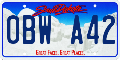 SD license plate 0BWA42