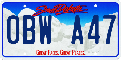 SD license plate 0BWA47