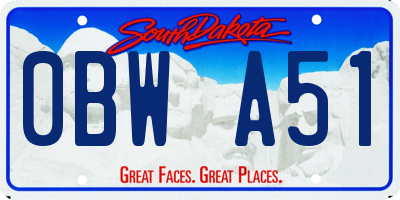 SD license plate 0BWA51