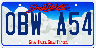 SD license plate 0BWA54