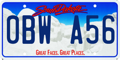 SD license plate 0BWA56