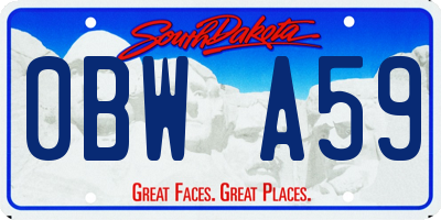 SD license plate 0BWA59