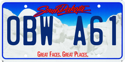 SD license plate 0BWA61