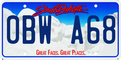 SD license plate 0BWA68