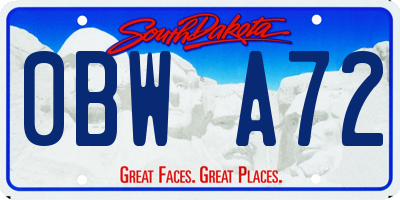 SD license plate 0BWA72