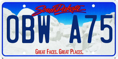 SD license plate 0BWA75