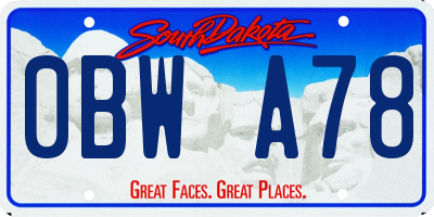 SD license plate 0BWA78