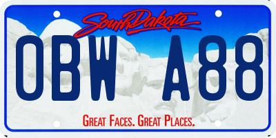 SD license plate 0BWA88