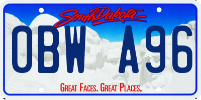 SD license plate 0BWA96