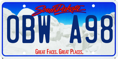 SD license plate 0BWA98