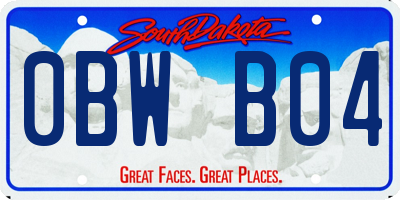 SD license plate 0BWB04