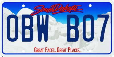 SD license plate 0BWB07
