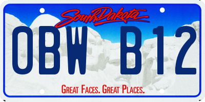 SD license plate 0BWB12