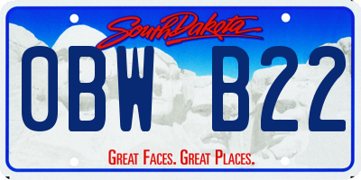 SD license plate 0BWB22