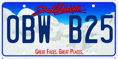 SD license plate 0BWB25