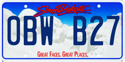 SD license plate 0BWB27