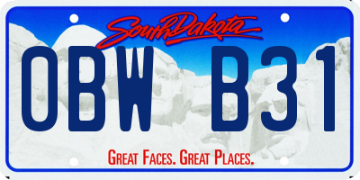 SD license plate 0BWB31