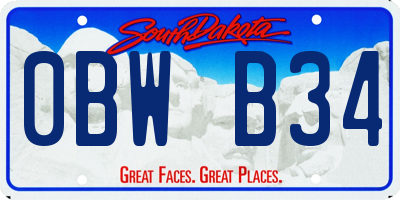 SD license plate 0BWB34