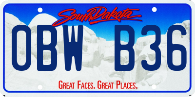 SD license plate 0BWB36