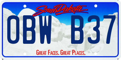 SD license plate 0BWB37