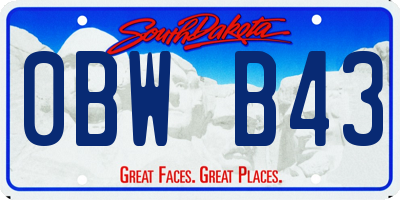 SD license plate 0BWB43