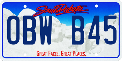 SD license plate 0BWB45