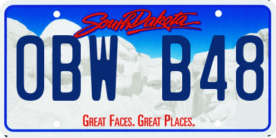 SD license plate 0BWB48