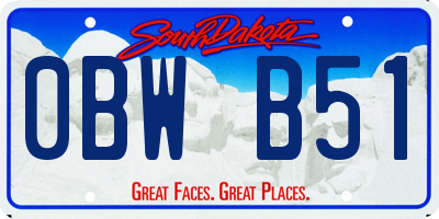 SD license plate 0BWB51