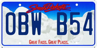 SD license plate 0BWB54
