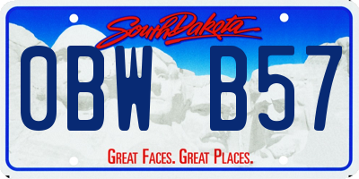 SD license plate 0BWB57