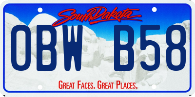 SD license plate 0BWB58