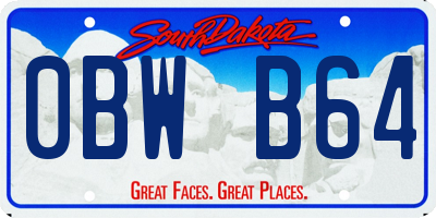 SD license plate 0BWB64
