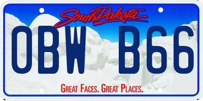 SD license plate 0BWB66